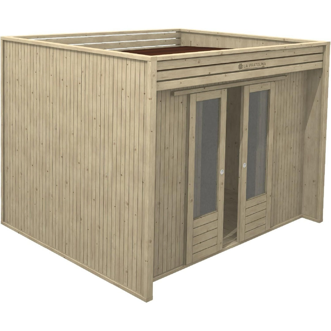 Armadio Casetta Moderna da Giardino 3x2 Legno di Alta qualita Modello CUBO ad Uso r