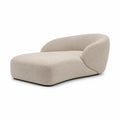Chaise longue imbottita curva in poliestere beige 170 x 90 x 70 cm