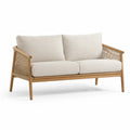 Divano da giardino 2 posti 130 x 70 x 75 cm in legno massello di acacia e corda PE rettangolare beige naturale