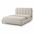 Letto contenitore matrimoniale 160 x 200 cm imbottito in poliestere rettangolare beige
