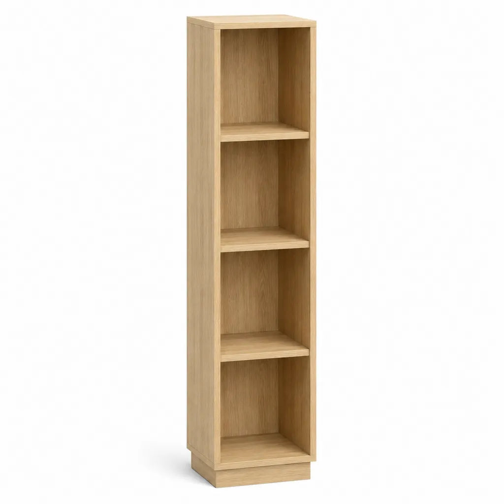 Libreria a colonna 4 ripiani in pannello truciolare melaminico effetto rovere rettangolare 30 x 30 x 180 cm