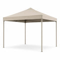 Gazebo pieghevole da giardino 3 x 3 m in acciaio e poliestere quadrato beige