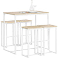 Tavolo Tavolo alto con 4 sgabelli, salvaspazio, 100x60x96cm, per cucina