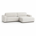 Divano angolare 3 posti con penisola destra in poliestere boucl¨¦ avorio 260 x 160 x 75 cm