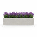Fioriera rettangolare da esterno 100 x 30 x 40 cm in fibra di vetro e resina grigio cemento