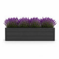 Fioriera rettangolare da esterno 100 x 30 x 40 cm in acciaio zincato nero
