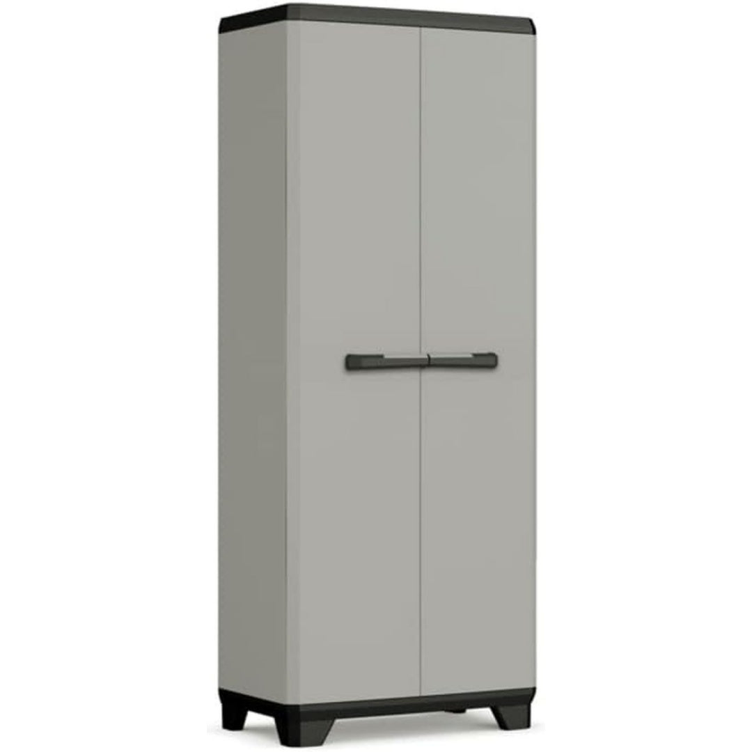 Armadio 246639 - Armadio Multiuso in plastica Riciclata, Colore: Grigio/Nero