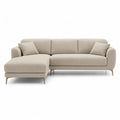 Divano angolare 3 posti con chaise longue sinistra in poliestere beige 250 x 160 x 85 cm