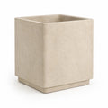 Vaso da fiori quadrato in cemento beige 40 x 40 x 45 cm