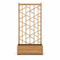 Fioriera con grigliato rettangolare in legno massello di abete marrone 80 x 30 x 180 cm