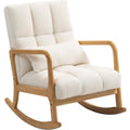 Sedia Poltrona a Dondolo 90-130 64.5x82x89 cm Bianco e Color Legno