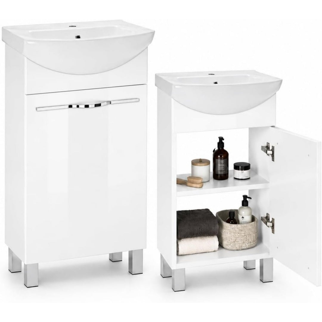 Armadio Armadietto da bagno con lavandino, 50 x 40 x 84,5 cm, mobiletto per bagno