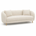 Divano 2 posti curvo in boucl¨¦ di poliestere beige 180 x 85 x 80 cm