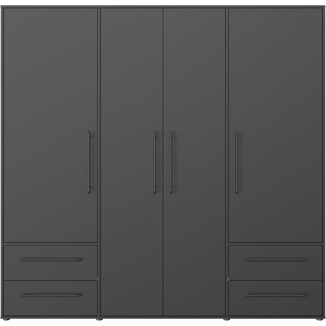 Armadio 206x200x59 cm con cassetti