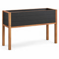 Fioriera rialzata da giardino 100 x 40 x 80 cm in legno massello di acacia e acciaio nero