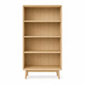 Libreria a 4 ripiani in MDF impiallacciato rovere rettangolare color rovere naturale 80 x 35 x 180 cm