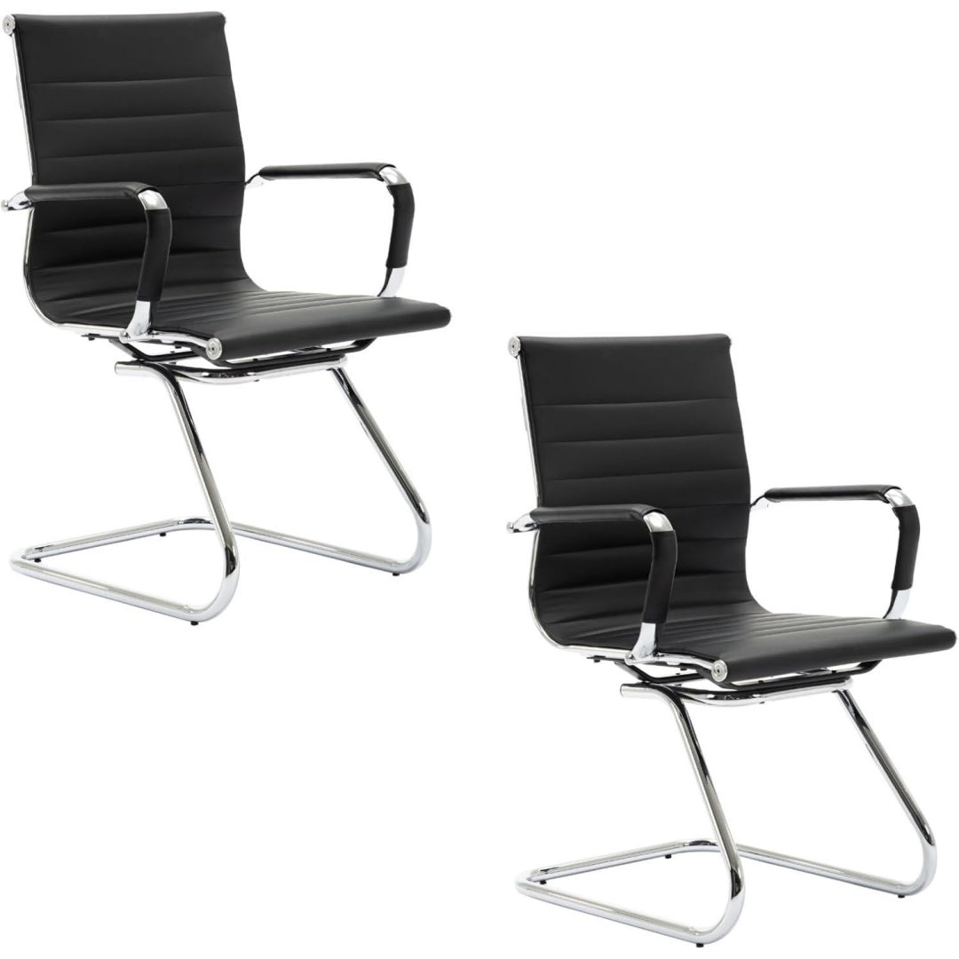 Sedia chairus Set 2 Sedie Ufficio in Ecopelle Sedia Reception per Sala Riunioni S